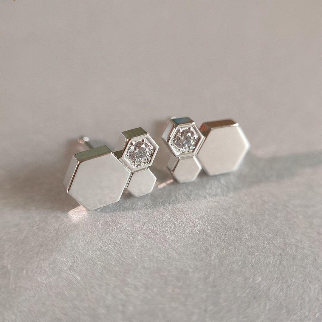 [Novalux]BEE LOVE SILVER DIAMOND EARRINGS