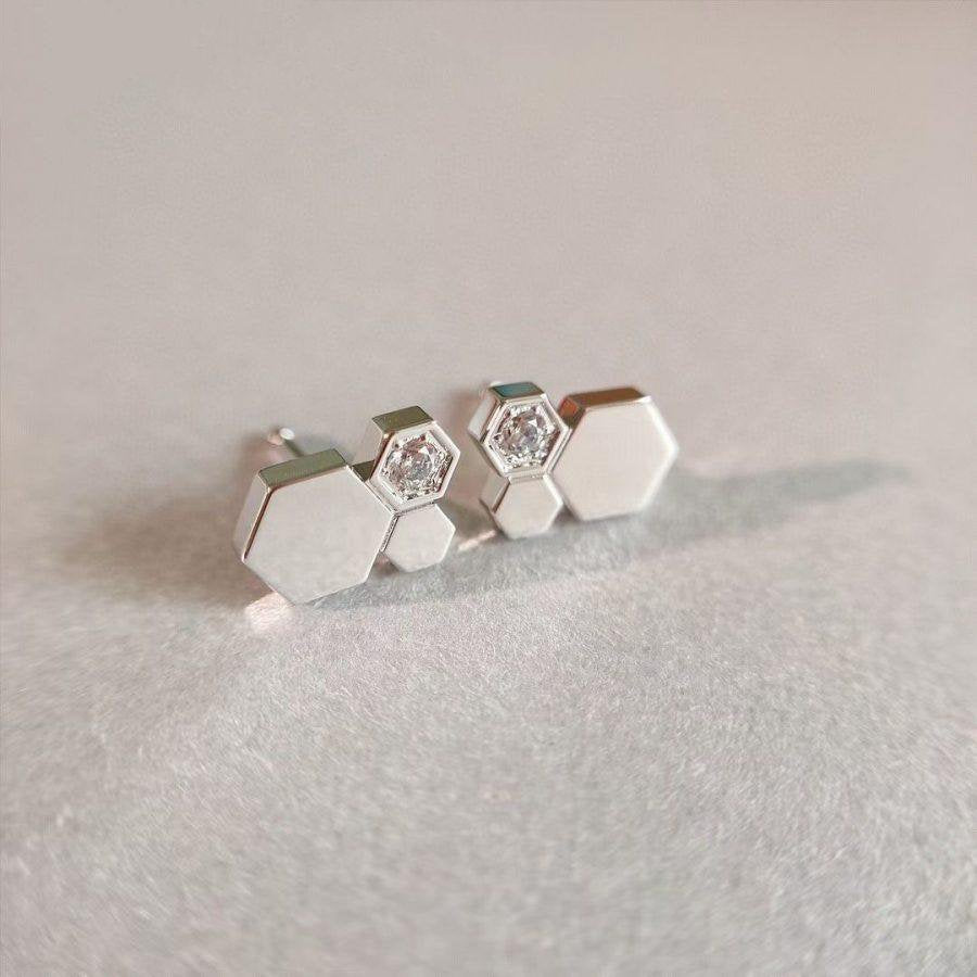 [Novalux]BEE LOVE SILVER DIAMOND EARRINGS