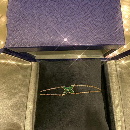 [Novalux]JEUX BRACELET MALACHITE ROSE GOLD 1 DIAMOND