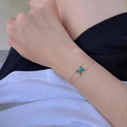 [Novalux]JEUX BRACELET MALACHITE ROSE GOLD 1 DIAMOND