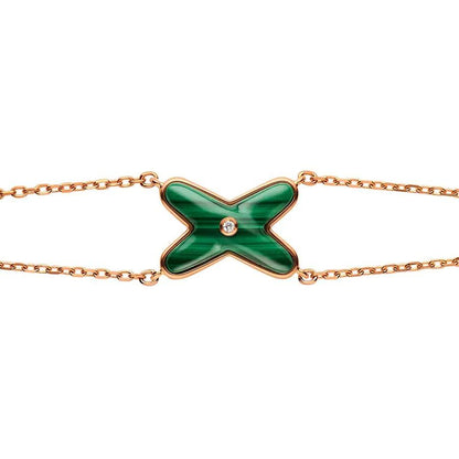 [Novalux]JEUX BRACELET MALACHITE ROSE GOLD 1 DIAMOND