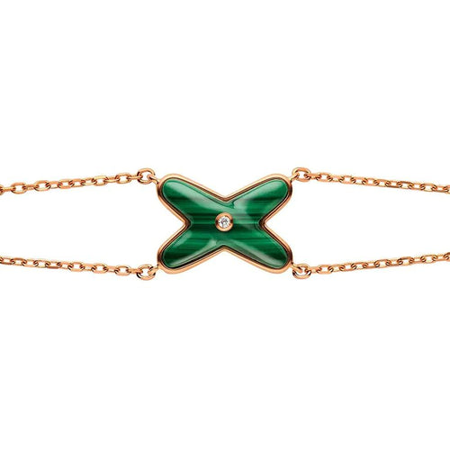 [Novalux]JEUX BRACELET MALACHITE ROSE GOLD 1 DIAMOND