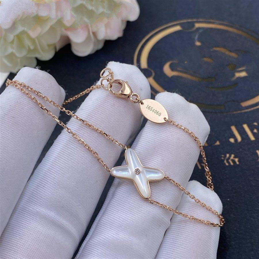 [Novalux]JEUX BRACELET WHITE MOP ROSE GOLD 1 DIAMOND