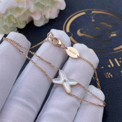 [Novalux]JEUX BRACELET WHITE MOP ROSE GOLD 1 DIAMOND
