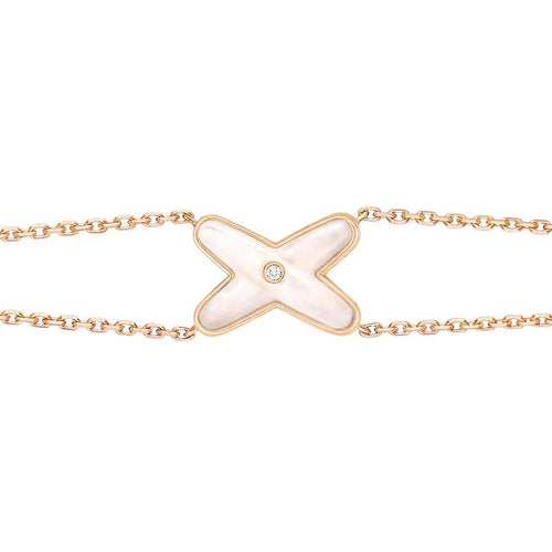 [Novalux]JEUX BRACELET WHITE MOP ROSE GOLD 1 DIAMOND