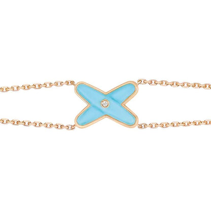 [Novalux]JEUX BRACELET TURQUOISE ROSE GOLD 1 DIAMOND