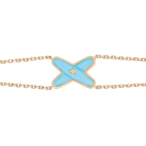 [Novalux]JEUX BRACELET TURQUOISE ROSE GOLD 1 DIAMOND
