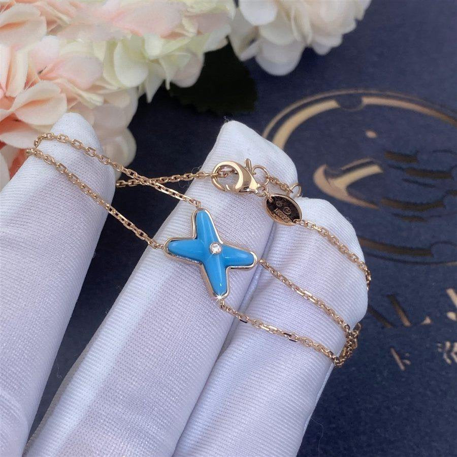 [Novalux]JEUX BRACELET TURQUOISE ROSE GOLD 1 DIAMOND