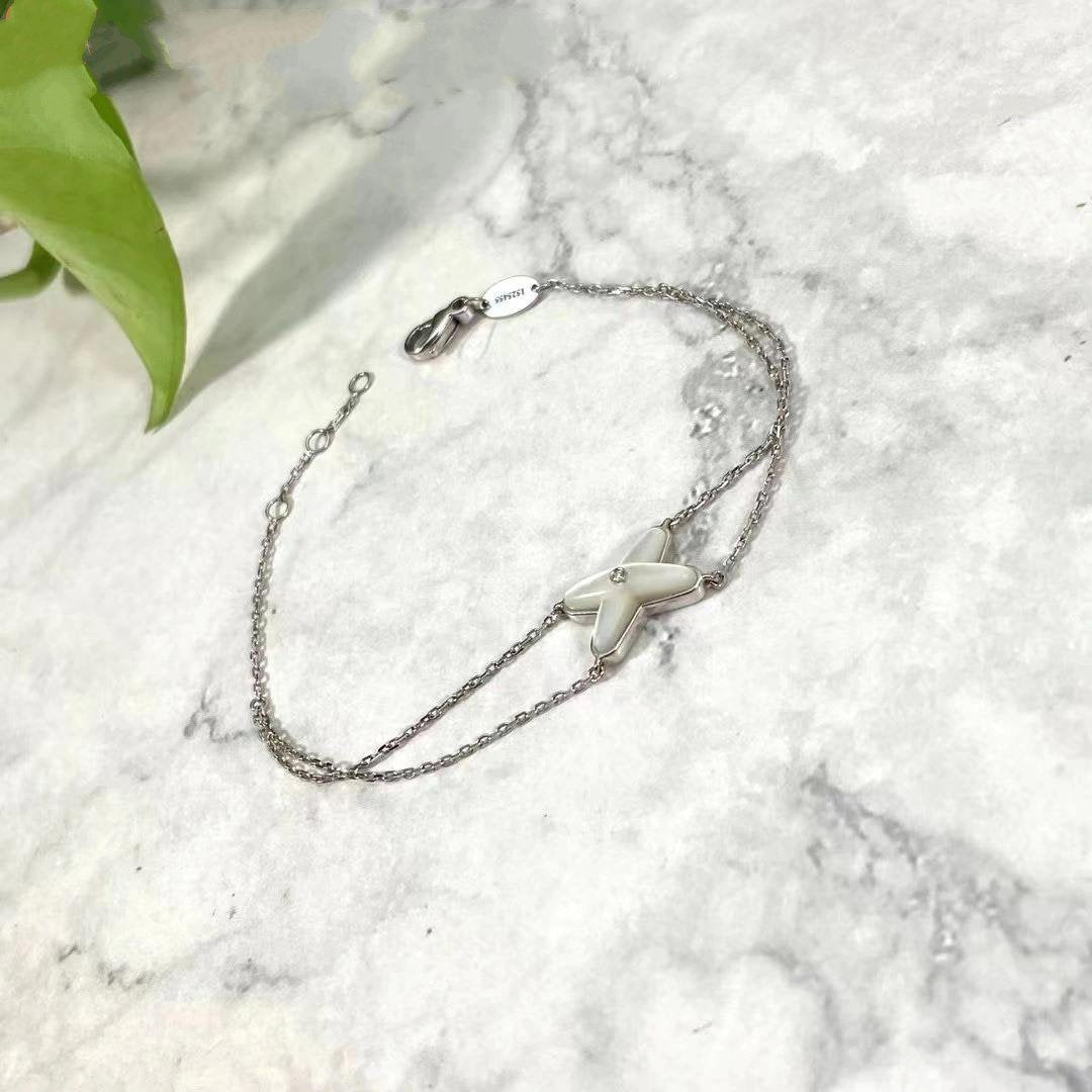 [Novalux]JEUX BRACELET WHITE MOP SILVER 1 DIAMOND