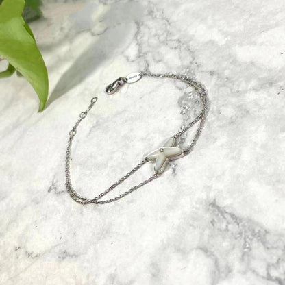 [Novalux]JEUX BRACELET WHITE MOP SILVER 1 DIAMOND