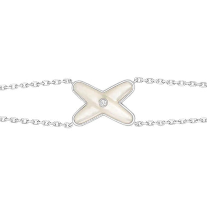 [Novalux]JEUX BRACELET WHITE MOP SILVER 1 DIAMOND