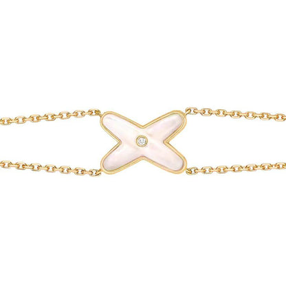 [Novalux]JEUX BRACELET WHITE MOP GOLD 1 DIAMOND