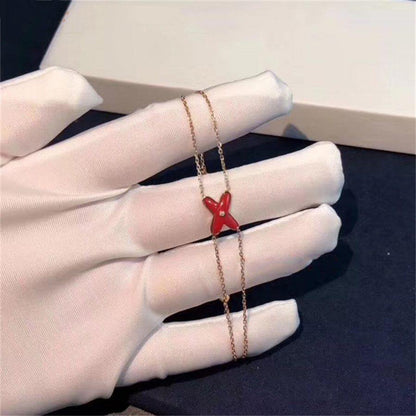 [Novalux]JEUX BRACELET CARNELIAN ROSE GOLD 1 DIAMOND