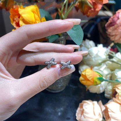 [Novalux]JEUX DE SILVER DIAMOND EARRINGS