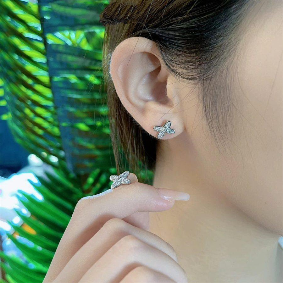 [Novalux]JEUX DE SILVER DIAMOND EARRINGS
