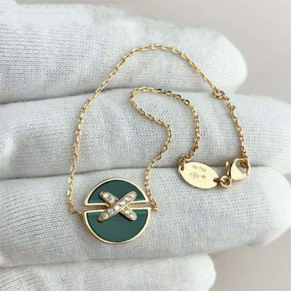 [Novalux]JEUX DE BRACELET MALACHITE ROSE GOLD DIAMONDS