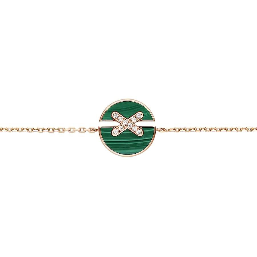 [Novalux]JEUX DE BRACELET MALACHITE ROSE GOLD DIAMONDS