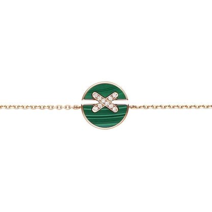 [Novalux]JEUX DE BRACELET MALACHITE ROSE GOLD DIAMONDS