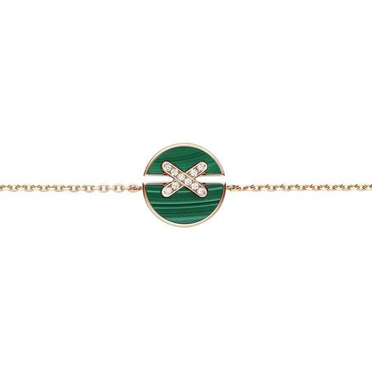 [Novalux]JEUX DE BRACELET MALACHITE ROSE GOLD DIAMONDS