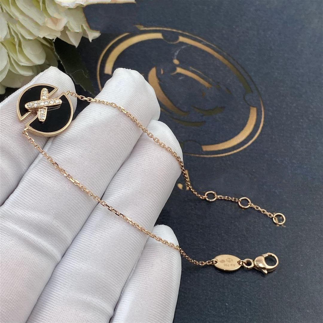 [Novalux]JEUX DE BRACELET ONYX ROSE GOLD DIAMOND