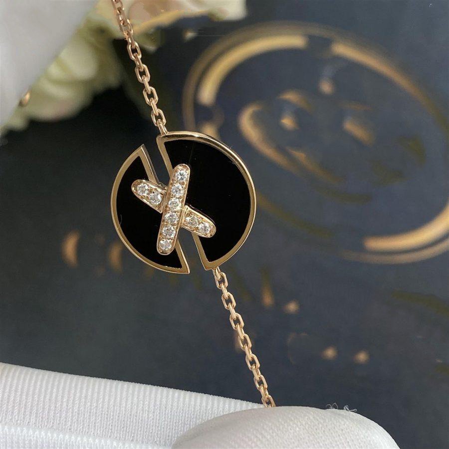 [Novalux]JEUX DE BRACELET ONYX ROSE GOLD DIAMOND
