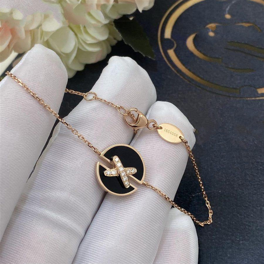 [Novalux]JEUX DE BRACELET ONYX ROSE GOLD DIAMOND