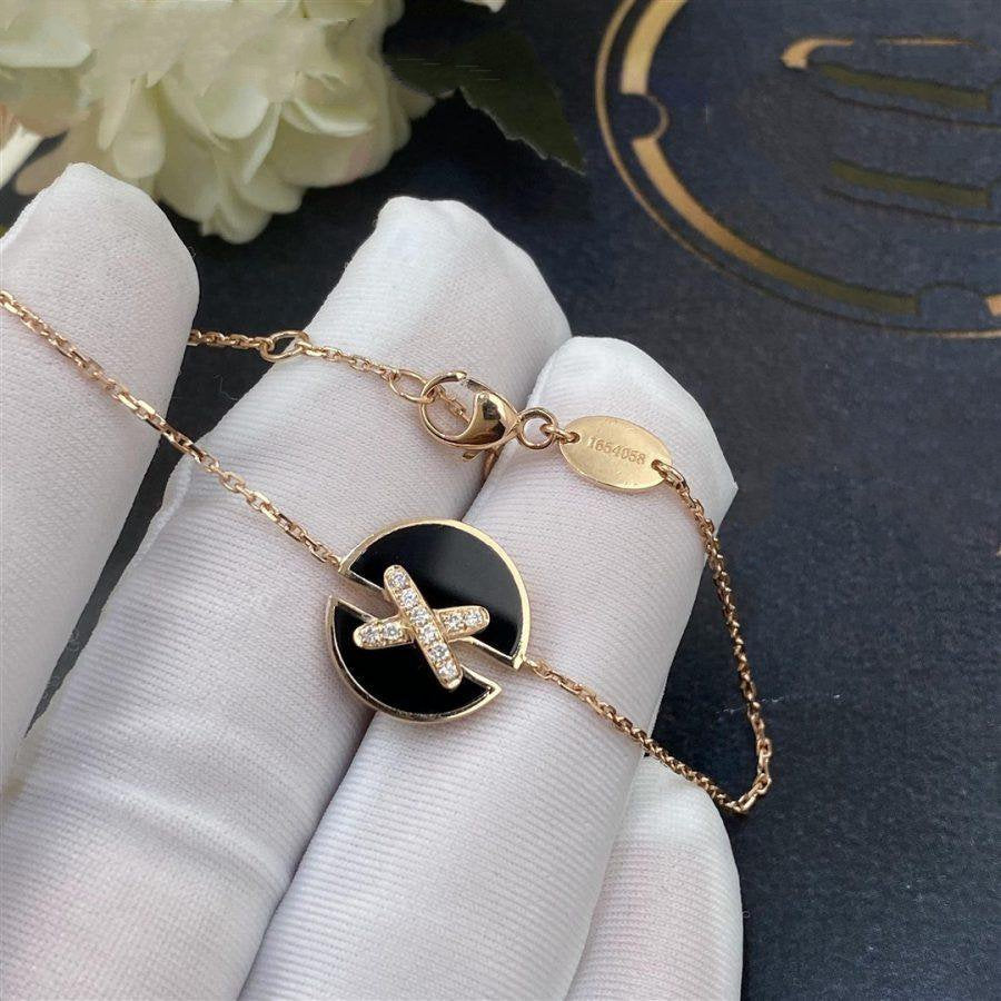 [Novalux]JEUX DE BRACELET ONYX ROSE GOLD DIAMOND