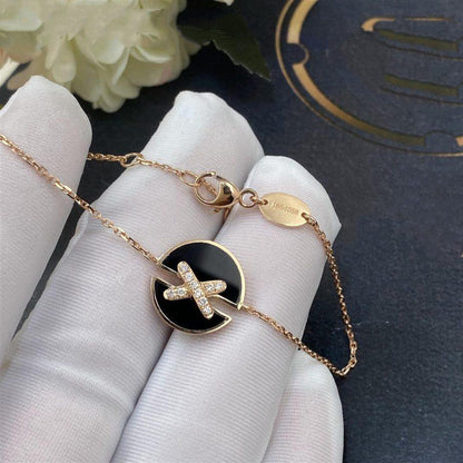 [Novalux]JEUX DE BRACELET ONYX ROSE GOLD DIAMOND