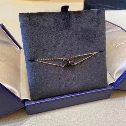 [Novalux]JEUX BRACELET ONYX ROSE GOLD 1 DIAMOND