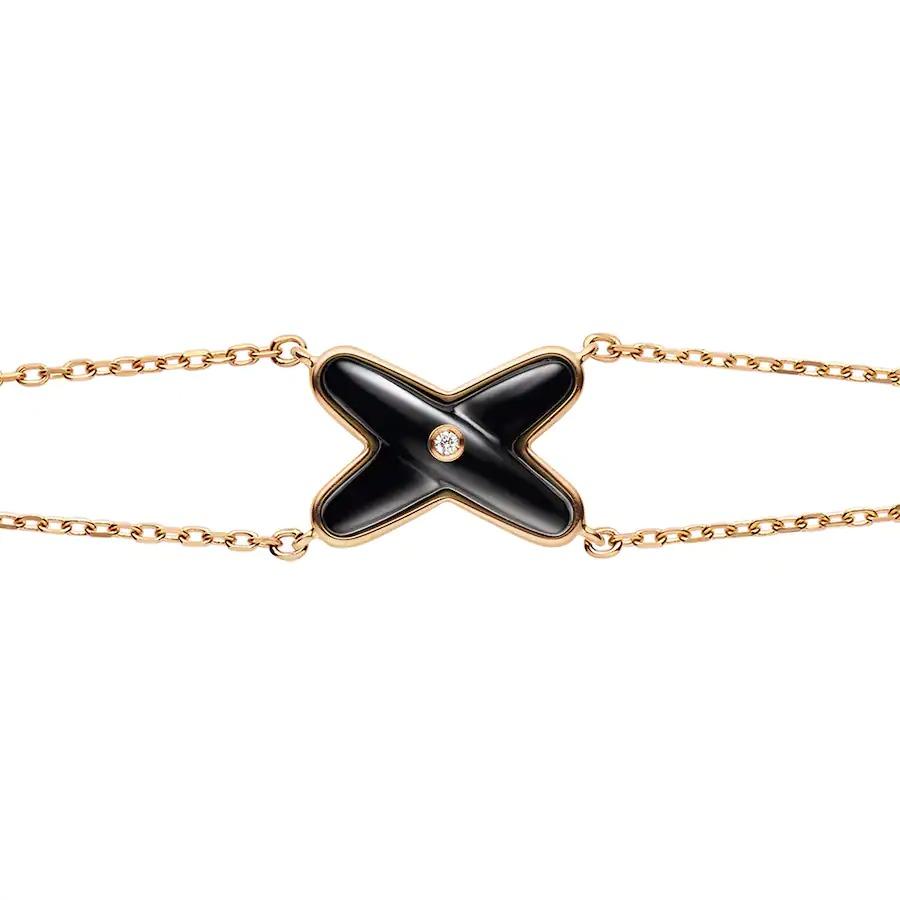 [Novalux]JEUX BRACELET ONYX ROSE GOLD 1 DIAMOND