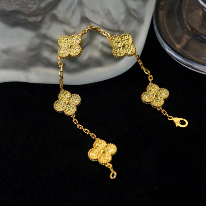 [Novalux]LUCKY CLOVER 5-MOTIF BRACELET - BRONZING