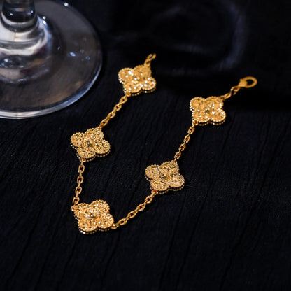 [Novalux]LUCKY CLOVER 5-MOTIF BRACELET - BRONZING
