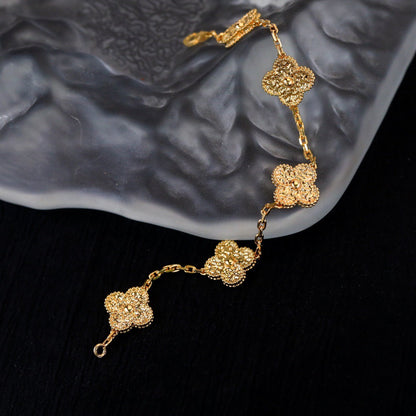 [Novalux]LUCKY CLOVER 5-MOTIF BRACELET - BRONZING