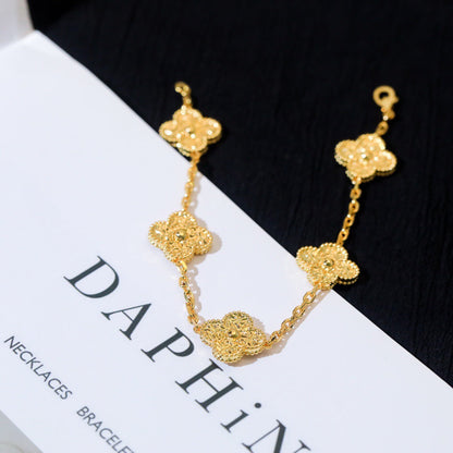 [Novalux]LUCKY CLOVER 5-MOTIF BRACELET - BRONZING