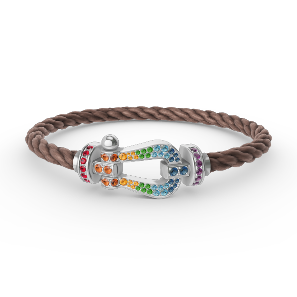 [Novalux]FORCE LARGE HORSESHOE COLORED DIAMOND BRACELET - WHITE GOLD