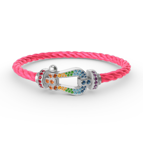 [Novalux]FORCE LARGE HORSESHOE COLORED DIAMOND BRACELET - WHITE GOLD
