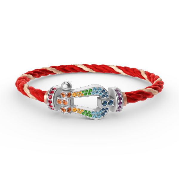 [Novalux]FORCE LARGE HORSESHOE COLORED DIAMOND BRACELET - WHITE GOLD