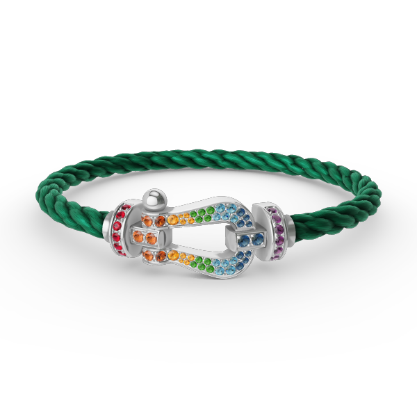 [Novalux]FORCE LARGE HORSESHOE COLORED DIAMOND BRACELET - WHITE GOLD