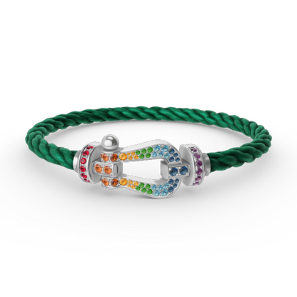 [Novalux]FORCE LARGE HORSESHOE COLORED DIAMOND BRACELET - WHITE GOLD