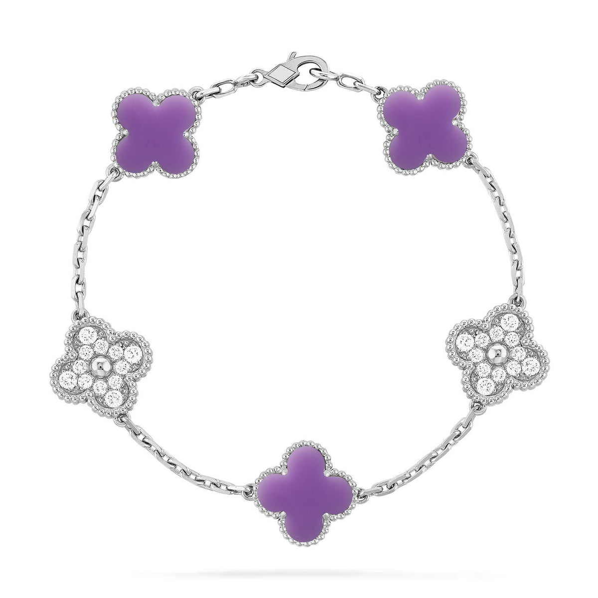 [Novalux]LUCKY CLOVER 5-MOTIF BRACELET - LAVENDER COLLECTION