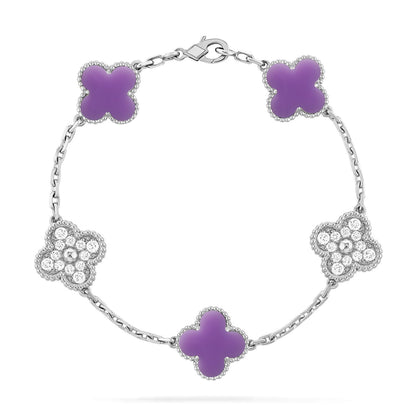 [Novalux]LUCKY CLOVER 5-MOTIF BRACELET - LAVENDER COLLECTION
