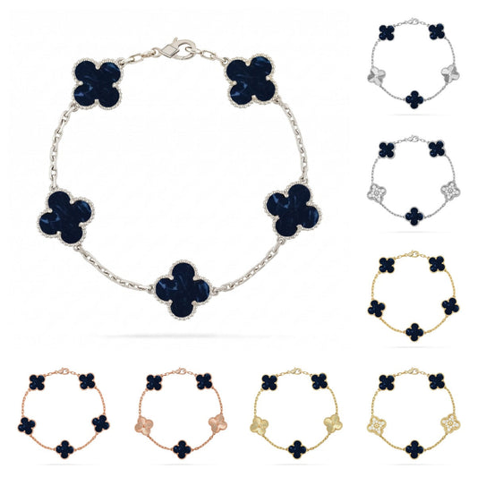 [Novalux]LUCKY CLOVER 5-MOTIF BRACELET - PIETERSITE COLLECTION