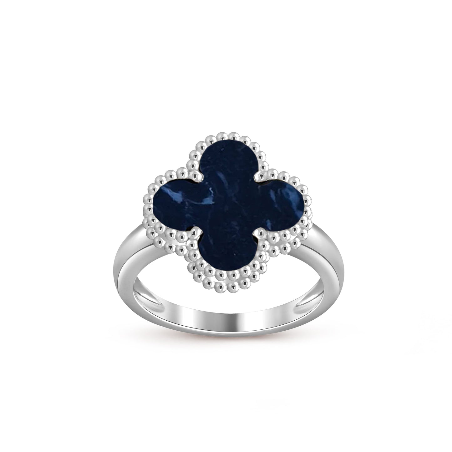 [Novalux]LUCKY CLOVER VINTAGE WHITE GOLD RING COLLECTION
