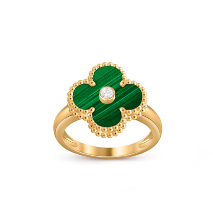 [Novalux]LUCKY CLOVER DIAMOND-ACCENT GOLD RING COLLECTION