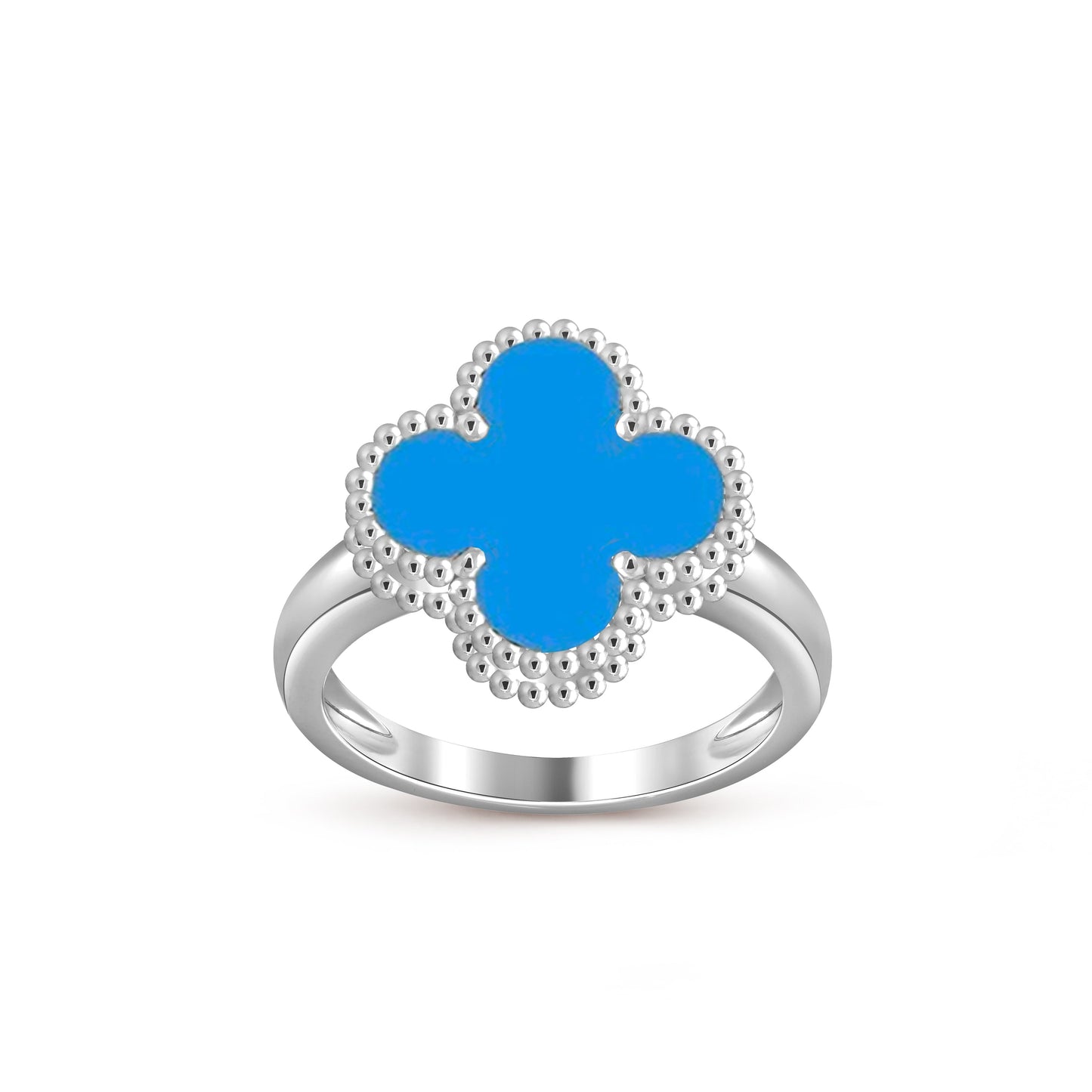 [Novalux]LUCKY CLOVER VINTAGE WHITE GOLD RING COLLECTION