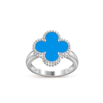 [Novalux]LUCKY CLOVER VINTAGE WHITE GOLD RING COLLECTION
