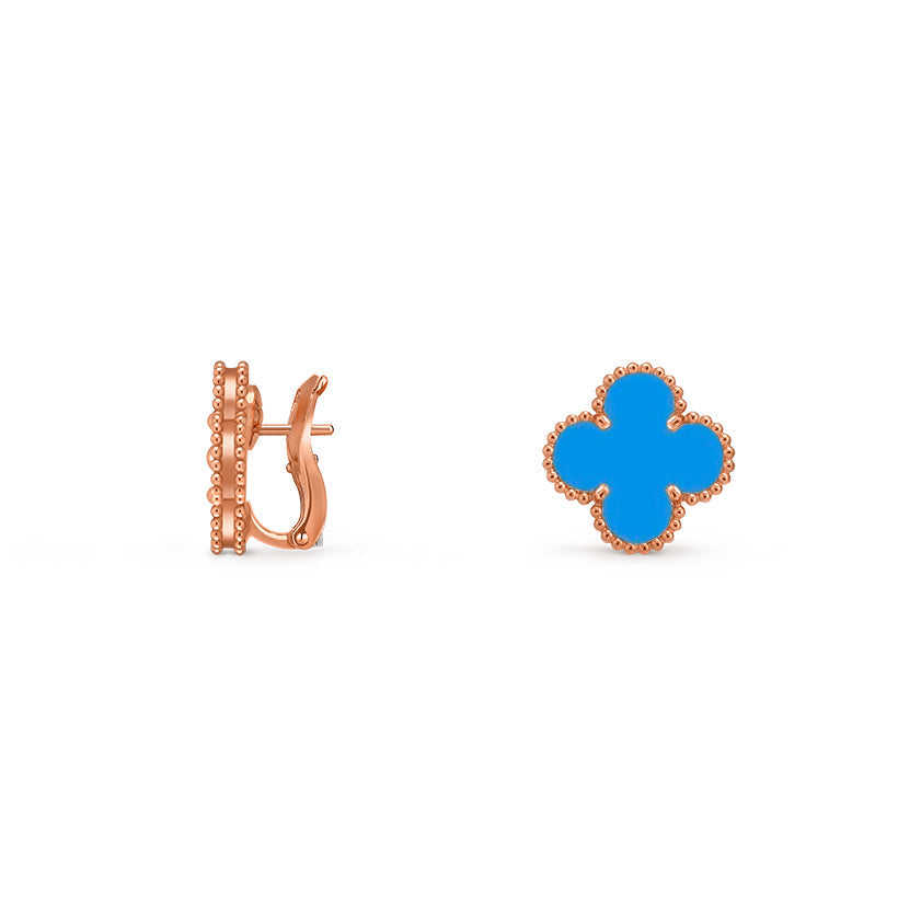 [Novalux]15MM CLOVER FLOWER STUD EARRINGS ROSE GOLD COLLECTION
