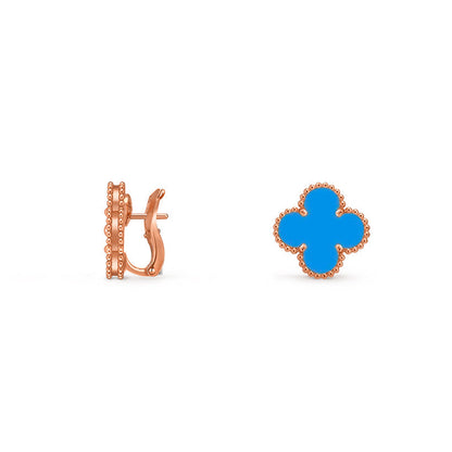 [Novalux]15MM CLOVER FLOWER STUD EARRINGS ROSE GOLD COLLECTION