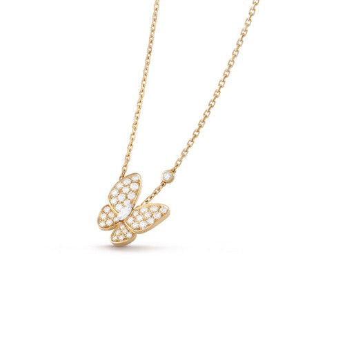 [Novalux]BUTTERFLY DIAMOND CHARM NECKLACE
