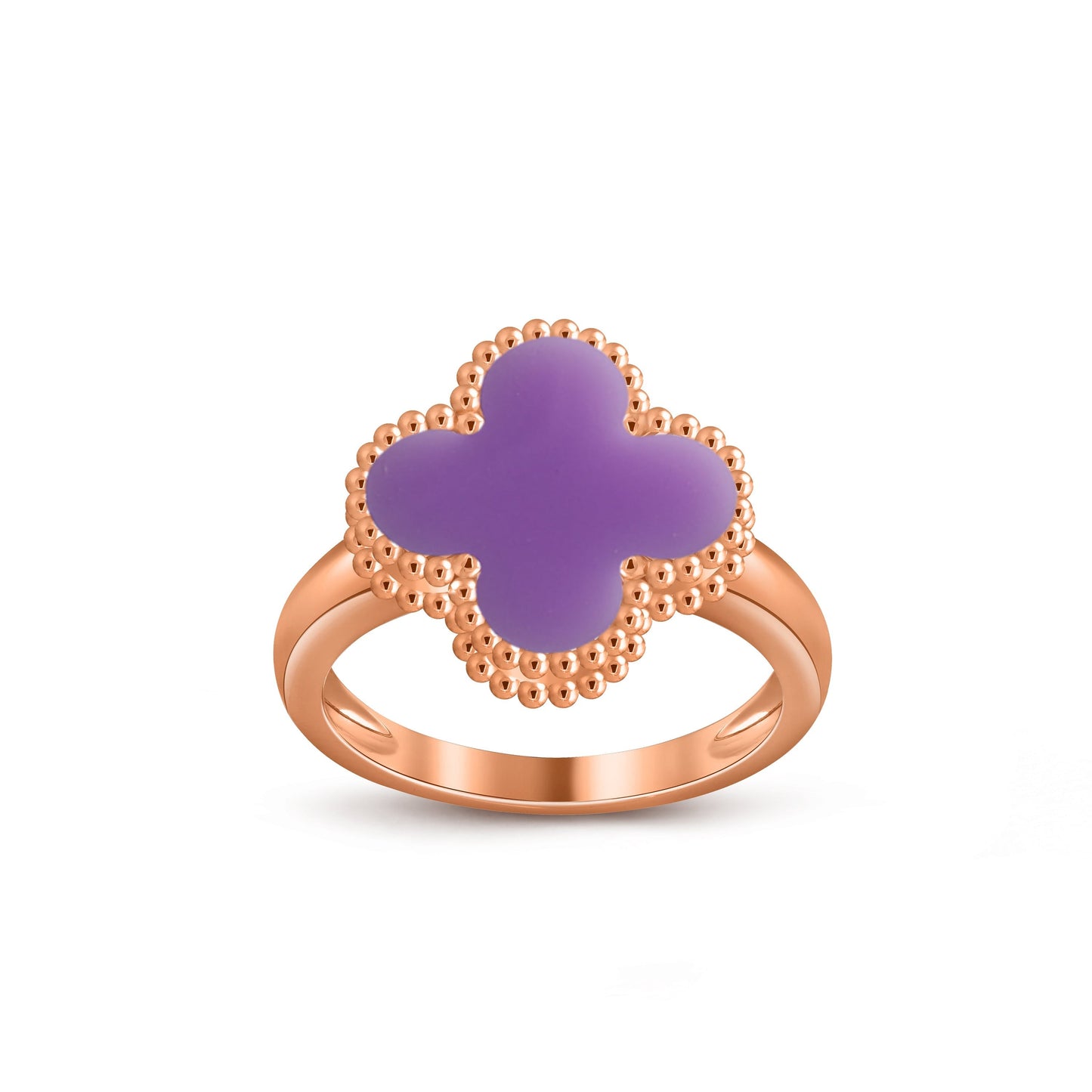 [Novalux]LUCKY CLOVER VINTAGE ROSE GOLD RING COLLECTION